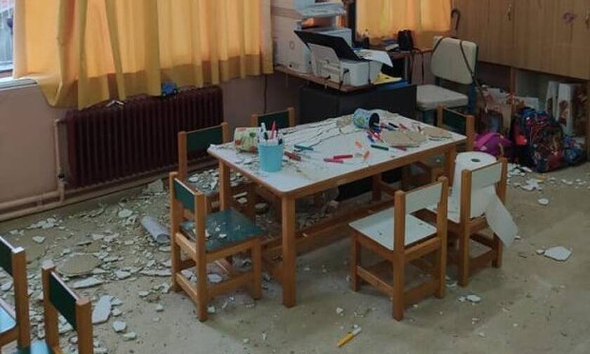 Κέρκυρα: Λαχτάρα για τους μαθητές στο 6ο νηπιαγωγείο - Κατέρρευσε τμήμα της οροφής
