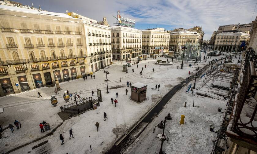 Χάος στη Μαδρίτη μετά τη σφοδρή χιονοθύελλα: Κλειστά σχολεία, δικαστήρια, μουσεία