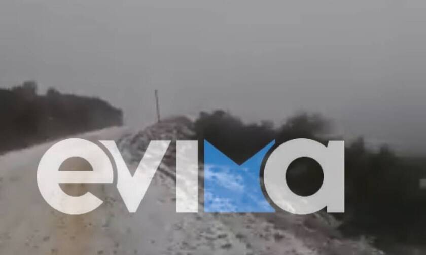 Κακοκαιρία «Λέανδρος»: Έπεσαν τα πρώτα χιόνια στην Εύβοια (vid) 