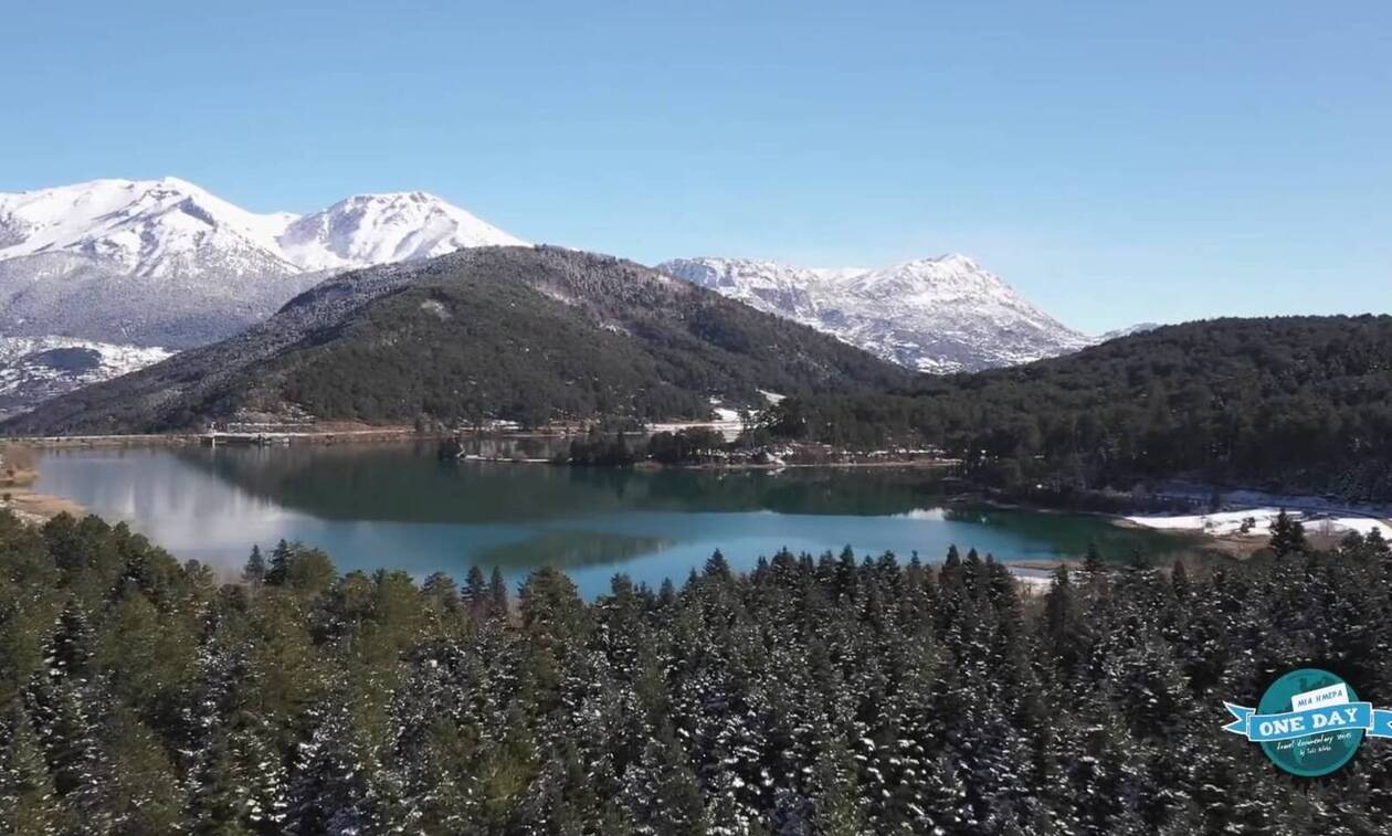 Χιονισμένα Τρίκαλα Κορινθίας και Λίμνη Δόξα - Το απόλυτο αλπικό τοπίο της Κορινθίας (video)