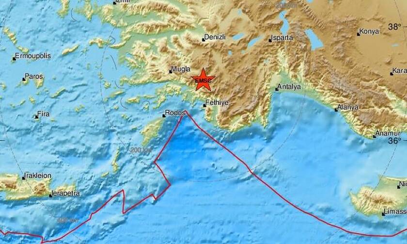 Σεισμός στη νοτιοδυτική Τουρκία - Αισθητός στη Ρόδο (pics)