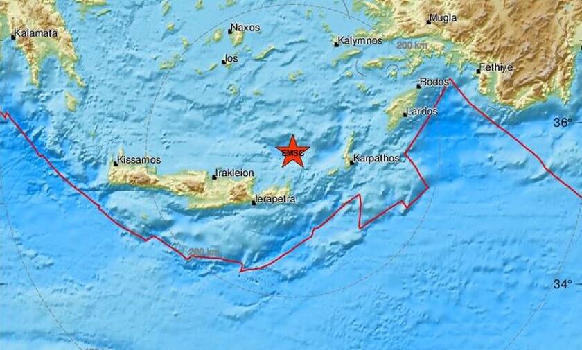 Νέος σεισμός κοντά στην Κρήτη - Βόρεια της Σητείας το επίκεντρο (pics)