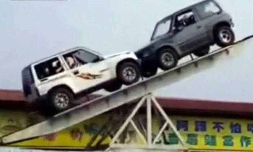 Απίστευτο θέαμα: Δύο Suzuki Vitara κάνουν επικίνδυνη τραμπάλα