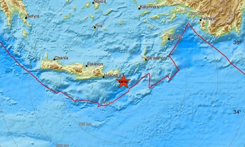 Σεισμός ανατολικά της Κρήτης (pics)