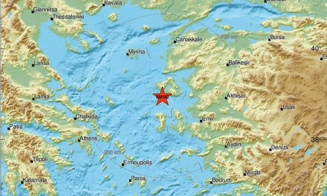 Σεισμός νότια της Μυτιλήνης