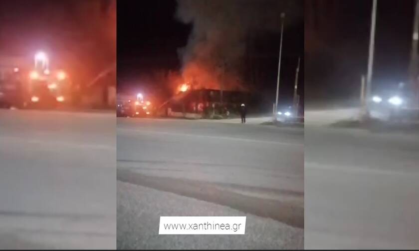 Ξάνθη: Πυρκαγιά κατέκαψε εστιατόριο (vid)