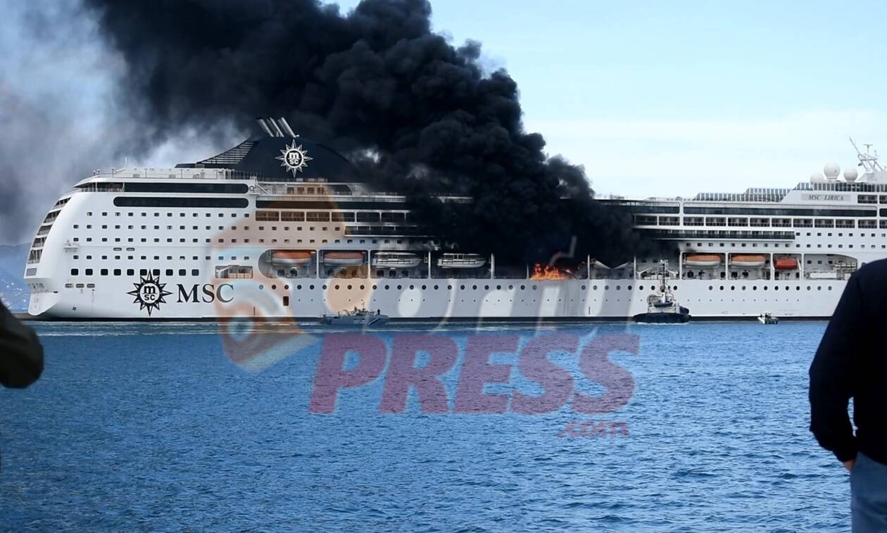 Κέρκυρα: Υπό έλεγχο η φωτιά στο κρουαζιερόπλοιο - Συγκλονιστικές εικόνες από drone