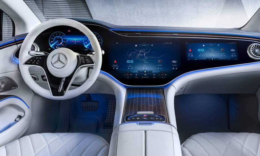 Αυτό είναι το εντυπωσιακό εσωτερικό της ηλεκτρικής Mercedes EQS με τη Hyperscreen