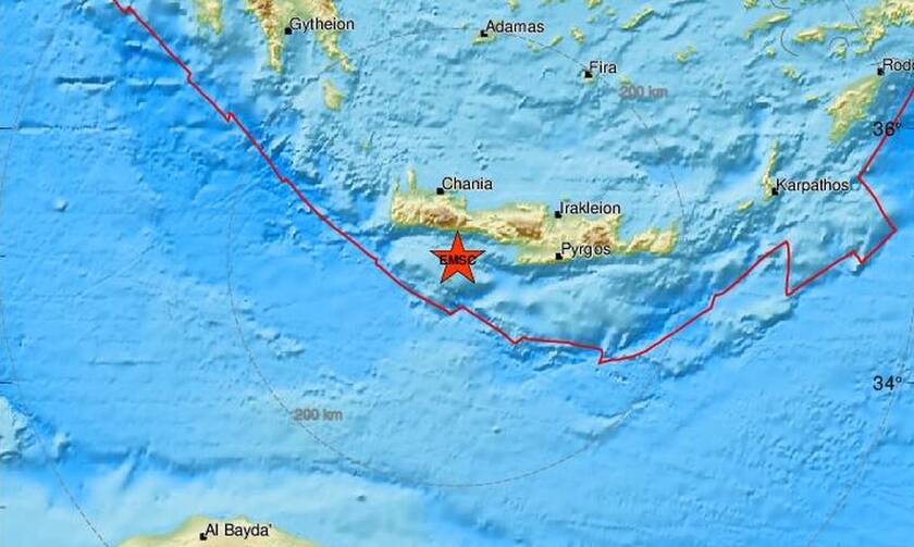 Σεισμός ανάμεσα σε Γαύδο και Κρήτη