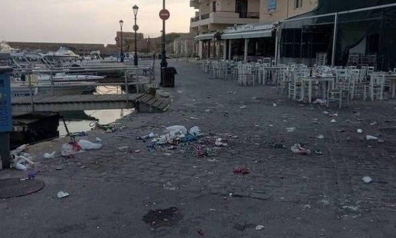 Χανιά: Εικόνες ντροπής στο Ενετικό λιμάνι μετά από κορονοπάρτι το βράδυ της Μ. Παρασκευής