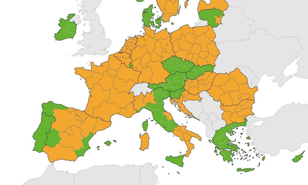 Κορονοϊός - Τι αποκαλύπτει ο χάρτης ECDC: Σταθερά στο πράσινο ο δείκτης θετικότητας