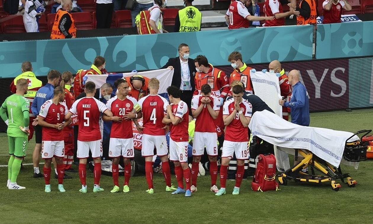 Euro 2020: Σοκαριστικές εικόνες – Ανθρώπινη «ασπίδα» στον Έρικσεν, κλάματα στις εξέδρες