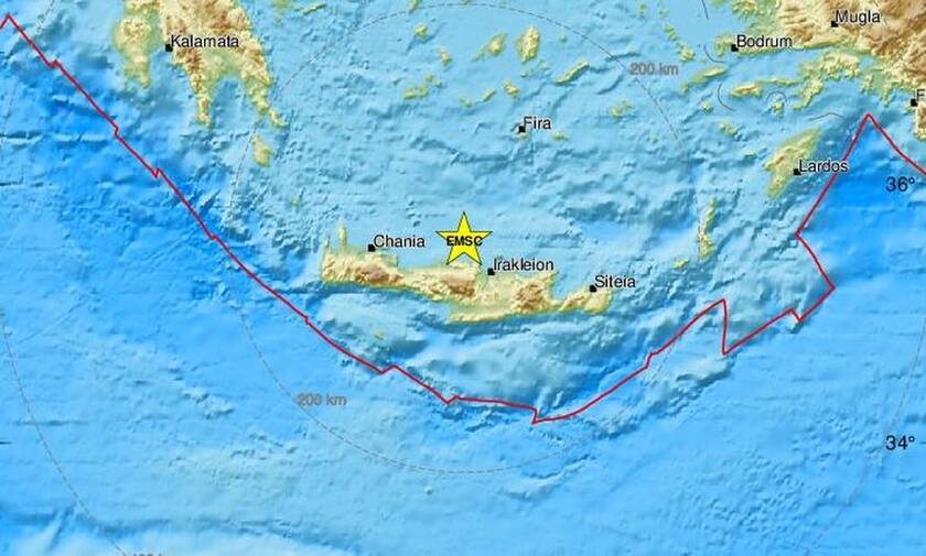 Σεισμός ΤΩΡΑ βόρεια της Κρήτης - Μεταξύ Ηράκλειου και Ρεθύμνου το επίκεντρο (pics)