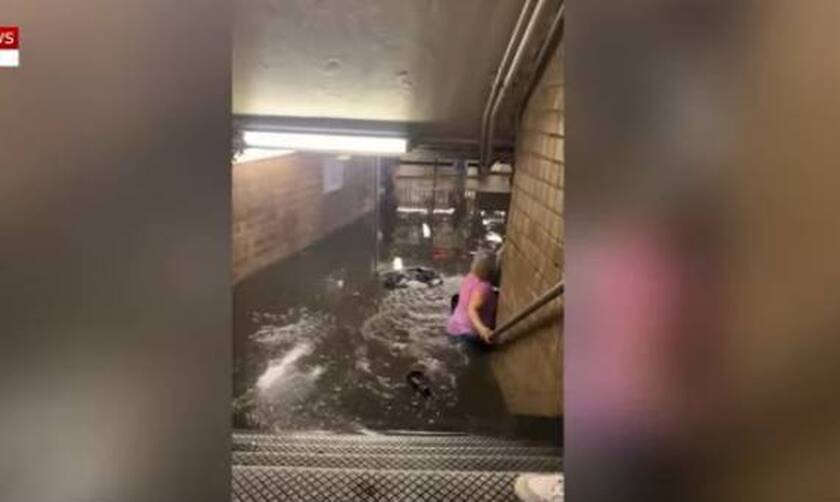 HΠΑ: Οι σταθμοί του νεοϋρκέζικου μετρό έγιναν λίμνη απο την τροπική καταιγίδα «Έλσα»