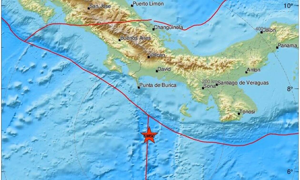 Ισχυρή σεισμική δόνηση 6,2 βαθμών νότια του Παναμά