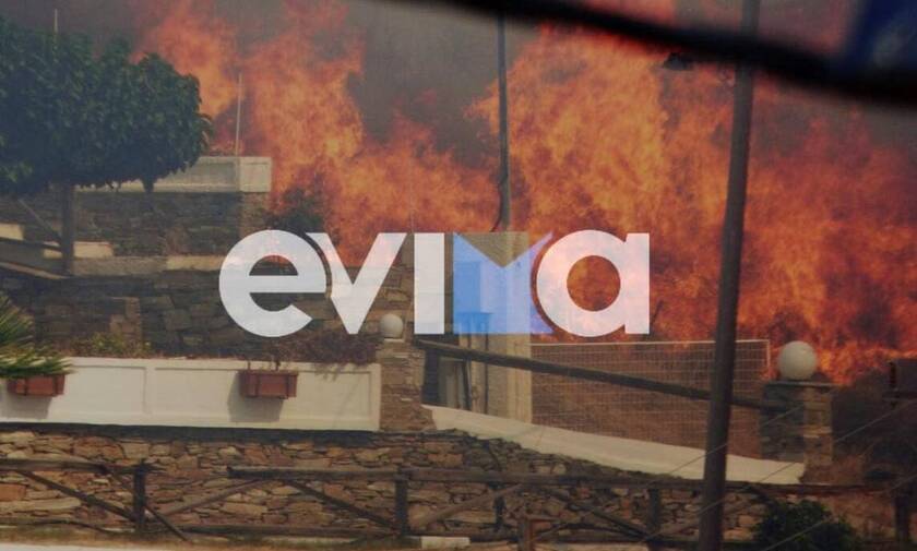 Φωτιά στην Κάρυστο: Οι φλόγες «έγλειψαν» σπίτια - Δραματικές στιγμές