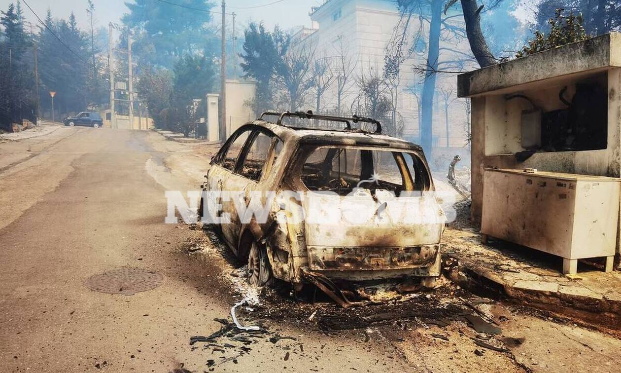 Φωτιά στη Σταμάτα: Στις φλόγες περιουσίες  σε Ροδόπολη και Διόνυσο –Μεγάλη μάχη με τις αναζωπυρώσεις