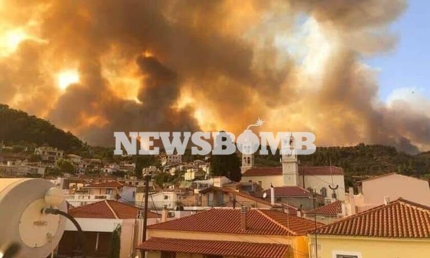 Δεύτερη μεγάλη φωτιά στην Εύβοια: Εκκενώθηκαν δύο χωριά - Δείτε φωτογραφίες