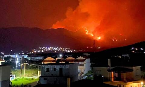 Φωτιά ΤΩΡΑ στη Φωκίδα: Τεράστιο το μέτωπο της πυρκαγιάς - Πάνω από 8 χιλιόμετρα