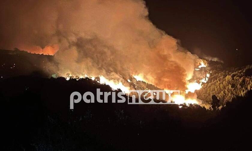 Φωτιά στην Ηλεία: Τρία πύρινα μέτωπα σε εξέλιξη - Δυναμώνουν οι φλόγες στο Κολίρι
