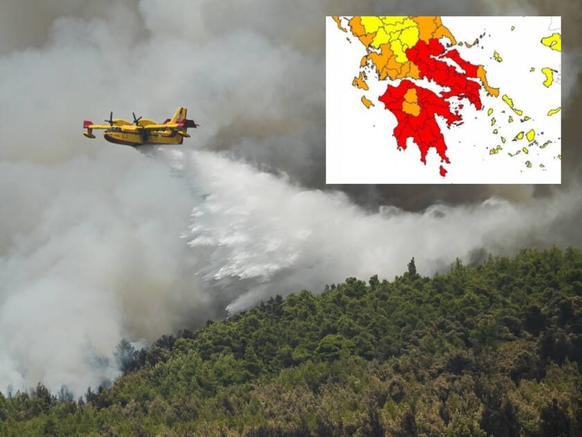 Στο «κόκκινο» η μισή Ελλάδα για πυρκαγιές