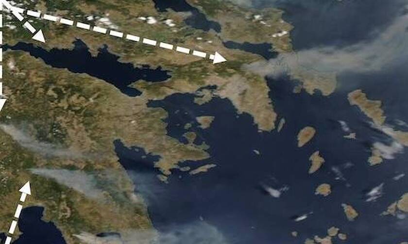 Φωτιές: Δορυφορικές εικόνες του meteo από τις πυρκαγιές δείχνουν το μέγεθος της καταστροφής