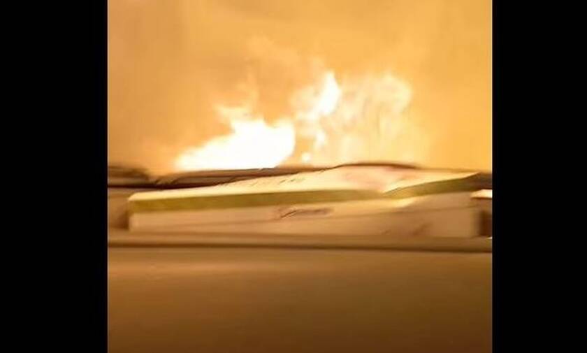 Αυτοκίνητο μέσα από τη φωτιά στη Γορτυνία