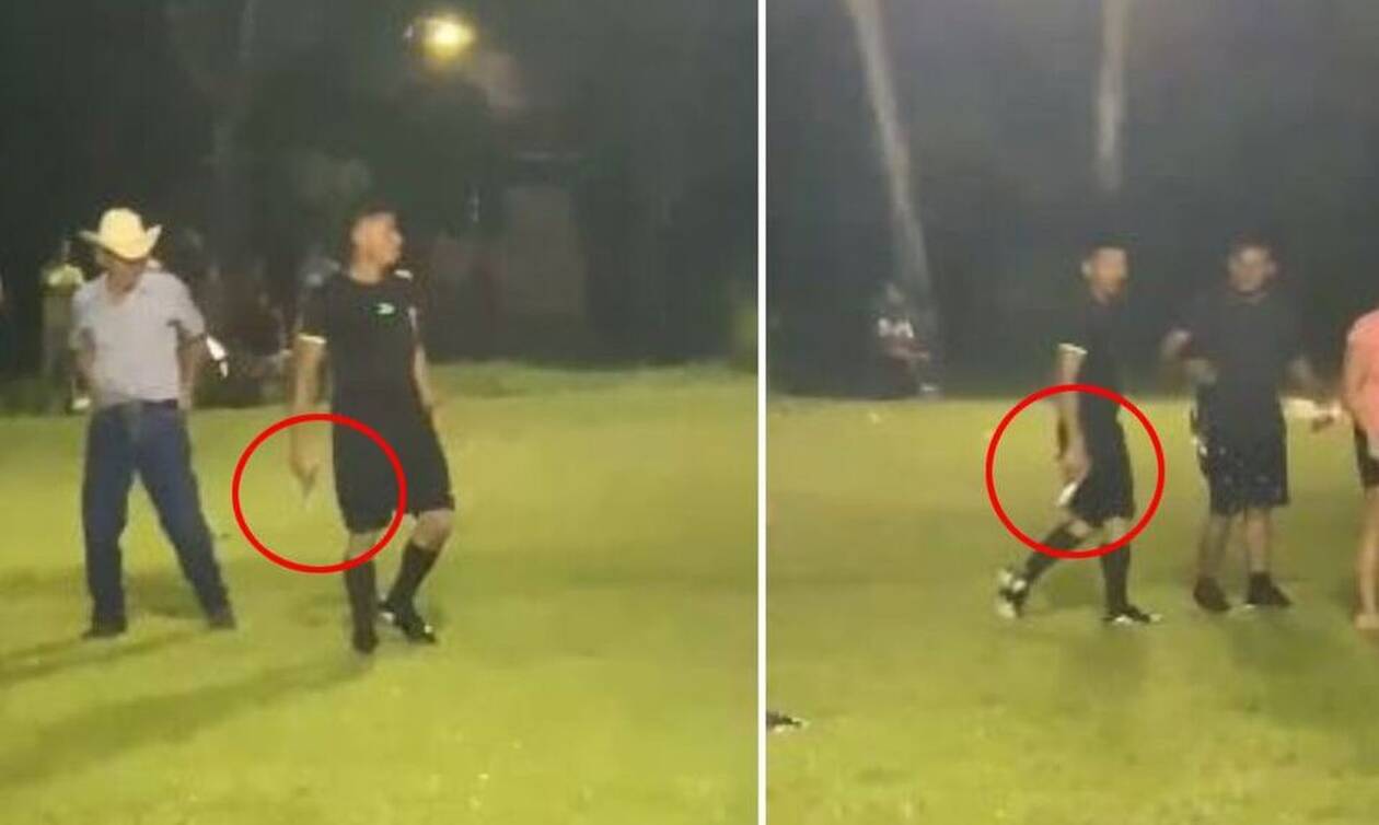Βίντεο σοκ: Διαιτητής βγάζει όπλο για να αποφύγει εξαγριωμένους οπαδούς και παίκτες (video)