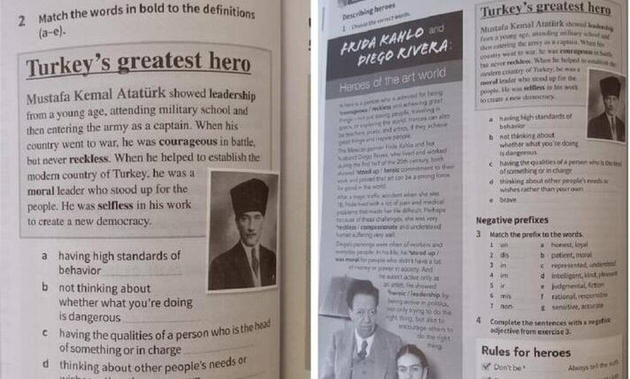 Σάλος στην Κύπρο: Ζητήθηκε να σκιστεί σελίδα σχολικού βιβλίου με τον Ατατούρκ