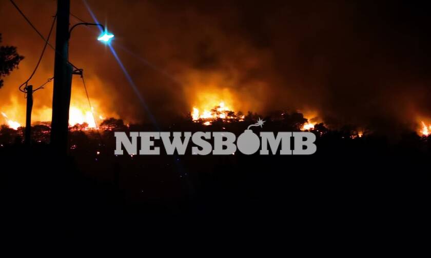 Ρεπορτάζ Newsbomb.gr - Φωτιά Νέα Μάκρη: Εικόνες από το μεγάλο πύρινο μέτωπο στον Άγιο Εφραίμ