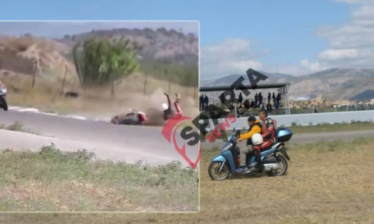 Μέγαρα: Ατύχημα σε αγώνα μοτοσικλέτας - Μετέφεραν τον τραυματία με βεσπάκι (vid)