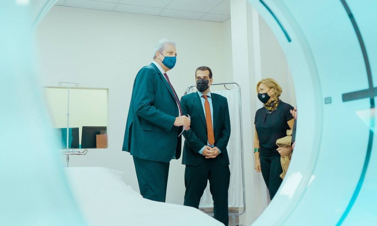 Νοσοκομείο «Σωτηρία»: Τον νέο αξονικό τομογράφο εγκαινίασαν Πλεύρης και Γκάγκα