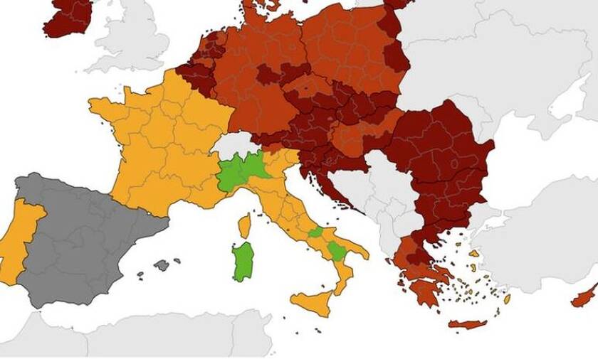 Κορονοϊός - Τι αποκαλύπτει ο χάρτης ECDC