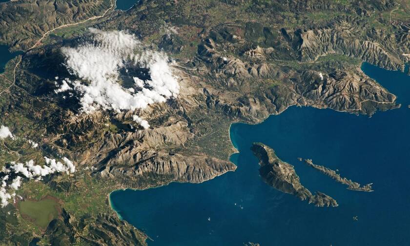 Η Δυτική Ελλάδα όπως φαίνεται από τον διεθνή διαστημικό σταθμό