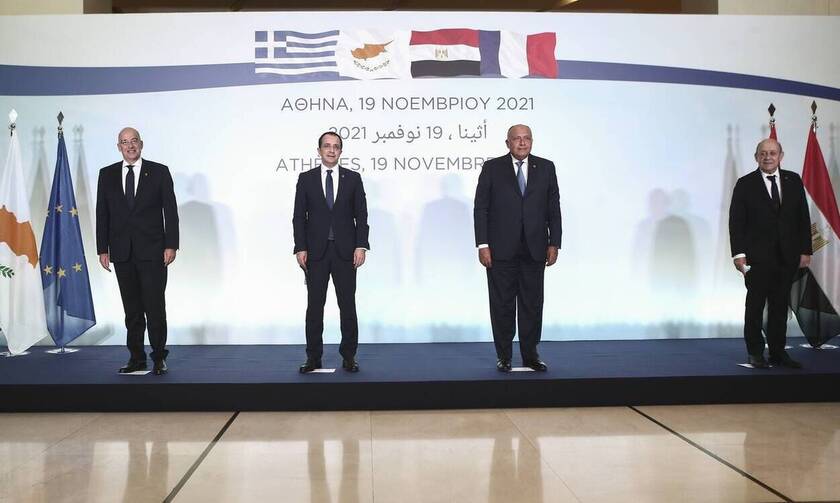 FMs of Greece, Cyprus, Egypt, France issue joint statement after Athens meeting