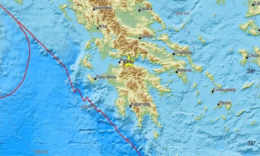 Σεισμός στο Αίγιο - Χάρτης