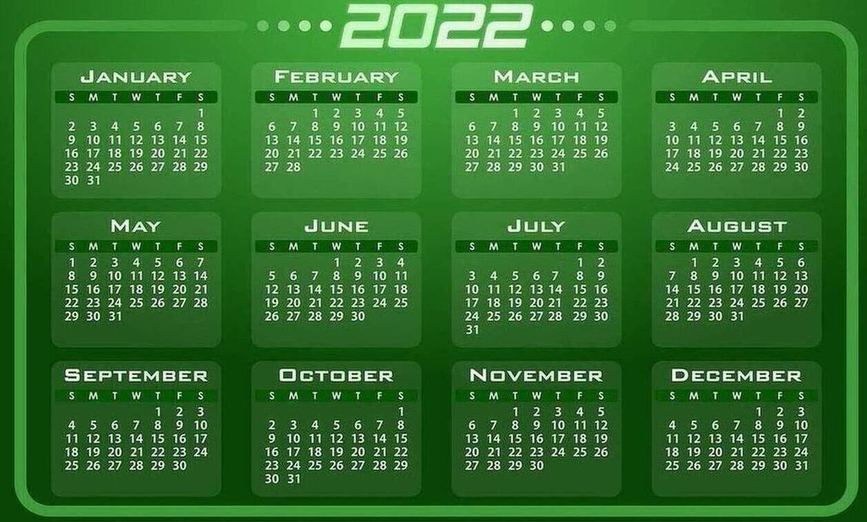 Αργίες 2022: Δείτε όλες τις ημερομηνίες και όλα τα τριήμερα της νέας χρονιάς