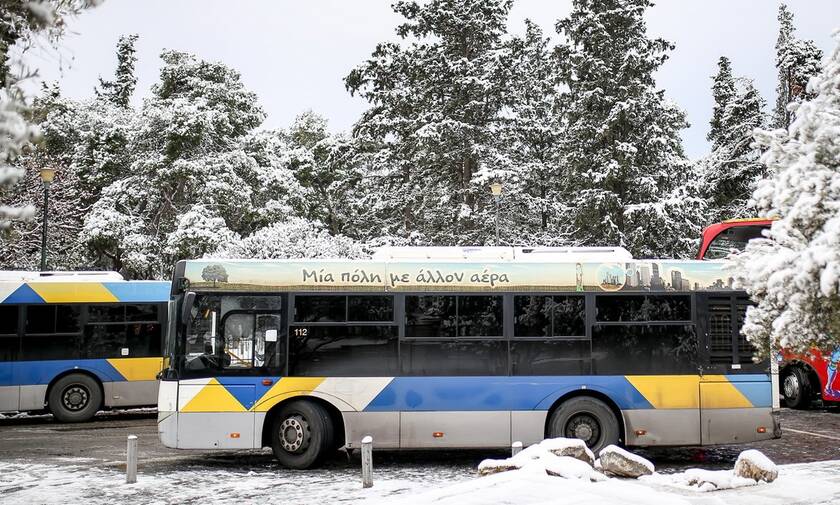 Αστικά λεωφορεία Χιόνι