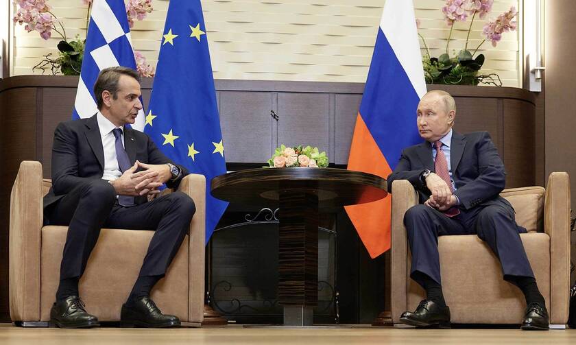 Ο πρωθυπουργός Κυριάκος Μητσοτάκης και ο Ρώσος πρόεδρος, Βλάντιμιρ Πούτιν