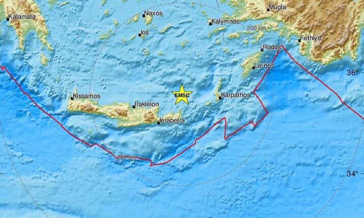 Σεισμός τώρα στην Κρήτη - Κοντά στη Σητεία το επίκεντρο (pics)
