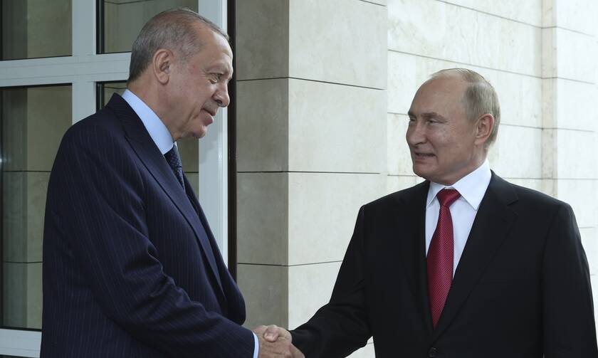 O Eρντογάν με τον Πούτιν