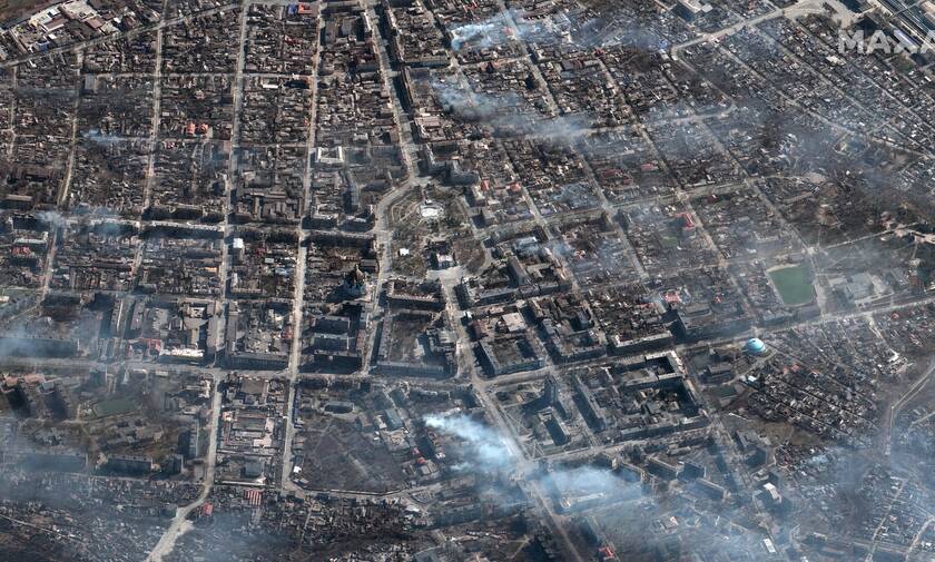 Δορυφορική εικόνα απο το βομβαρδισμένο θέατρο της Μαριούπολης