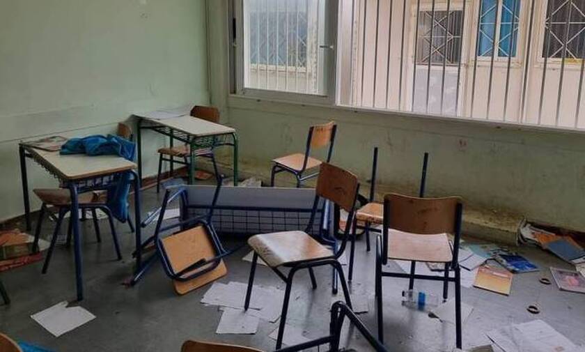 Ηράκλειο Κρήτης: Εκτεταμένες ζημιές ύψους 3.500 ευρώ στο Γυμνάσιο Γουβών
