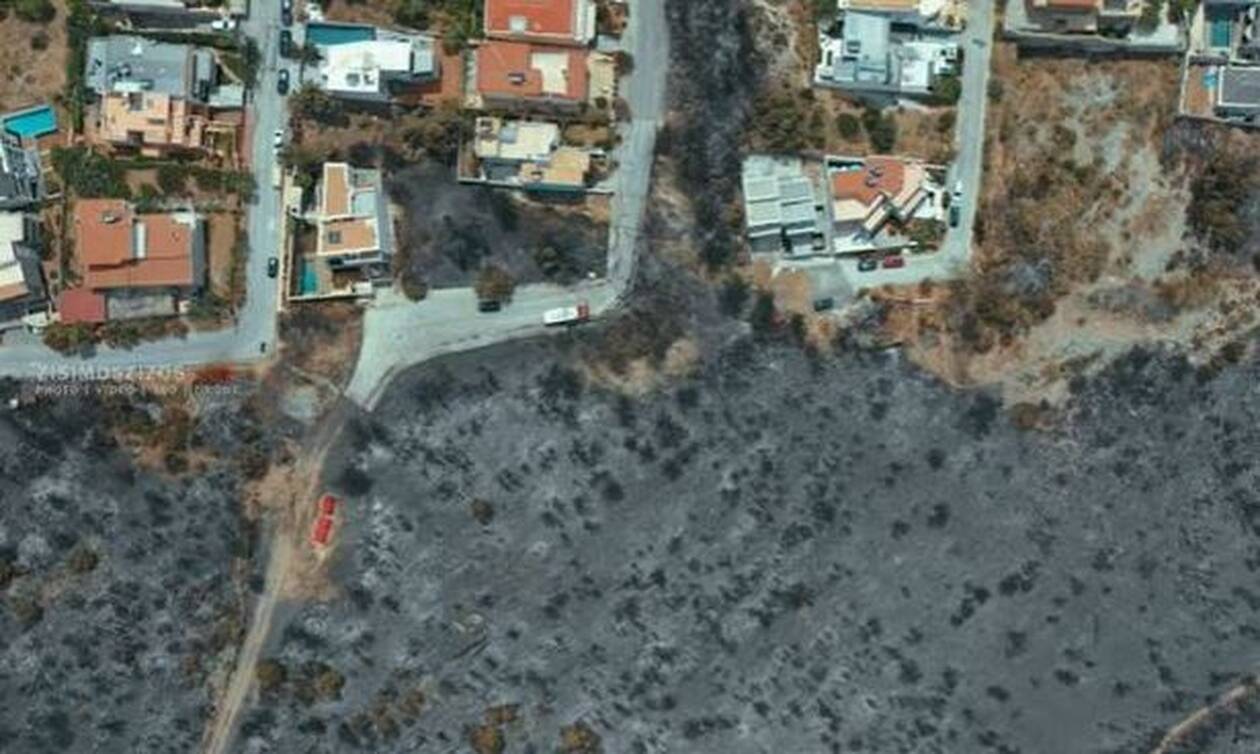 Φωτιά στη Βούλα: Βίντεο από drone αποτυπώνει τη μεγάλη καταστροφή