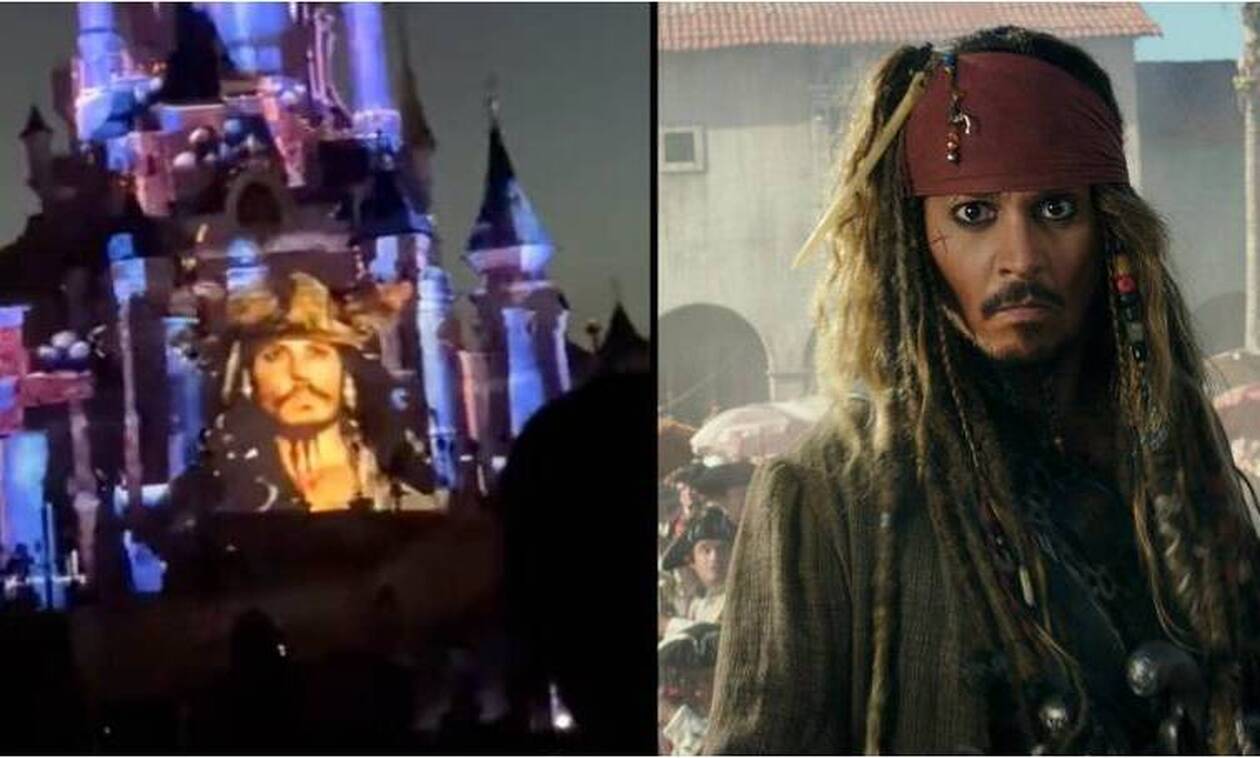 Τζόνι Ντεπ: Mε το πρόσωπο του Τζακ Σπάροου φωταγωγήθηκε το κάστρο της Disneyland στο Παρίσι