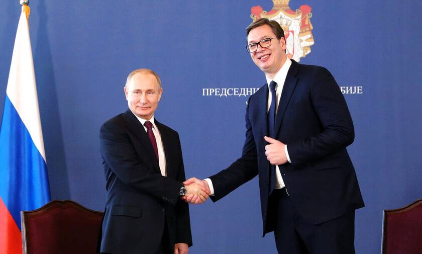 Ο Βούτσιτς με τον Ρώσο πρόεδρο Βλαντιμίρ Πούτιν