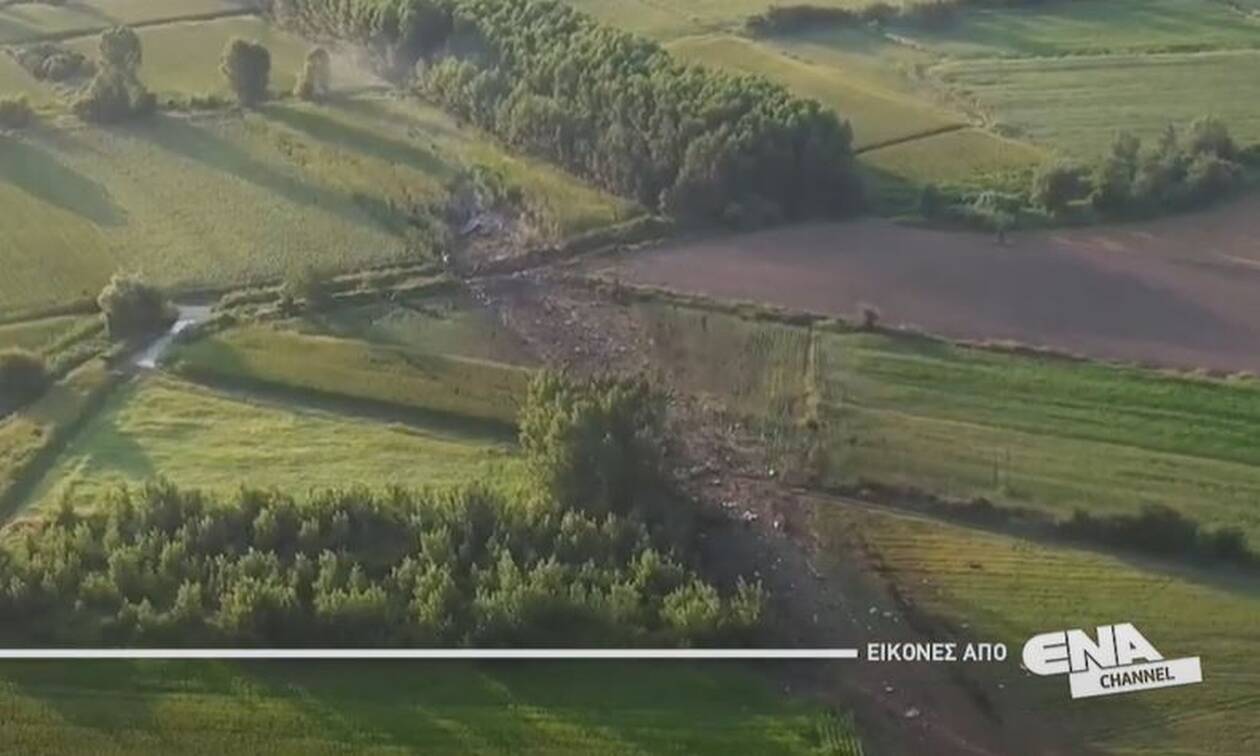 Πτώση αεροπλάνου στην Καβάλα: Εικόνα από drone στο σημείο της συντριβής – «Εξαφανίστηκε» το Antonov