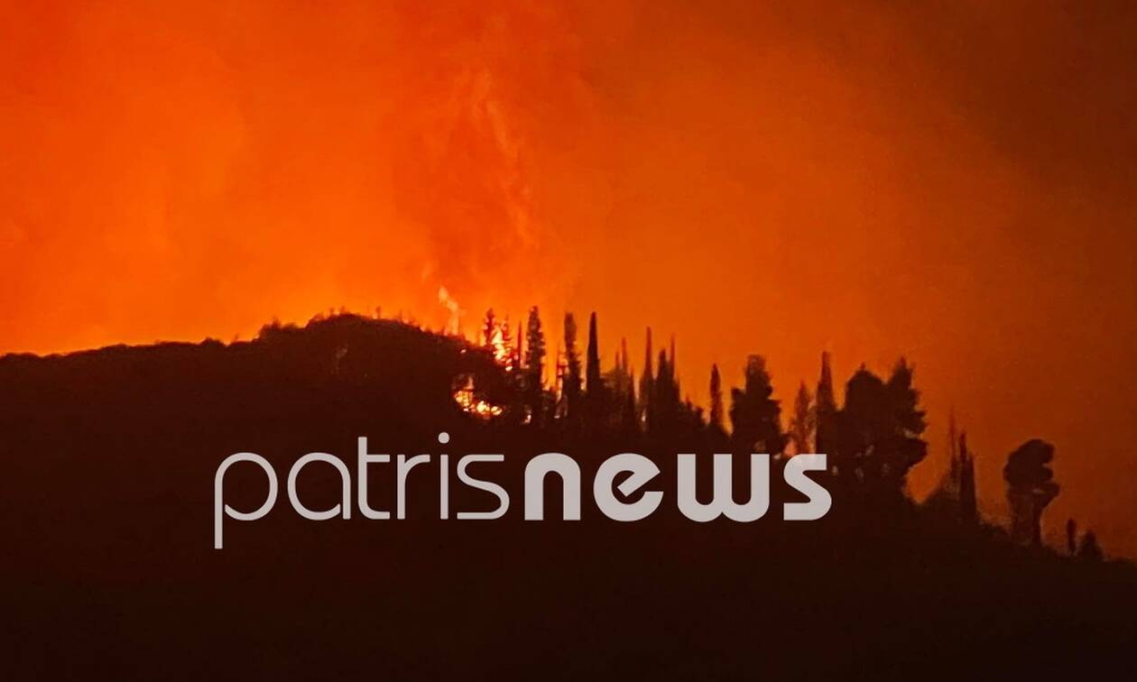 Φωτιά στην Ηλεία: Tο μέτωπο της πυρκαγιάς έχει «ανοίξει» και είναι μεγάλο