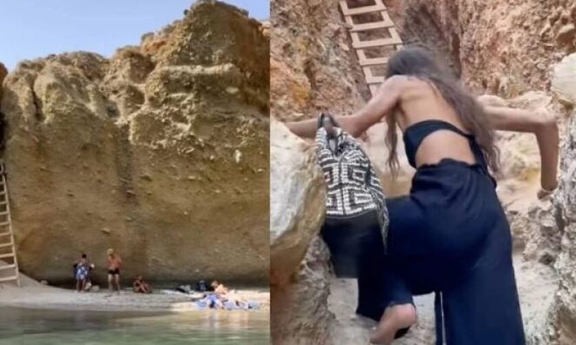 Η πιο επικίνδυνη παραλία στο Αιγαίο έχει πινακίδα που λέει: «Η κάθοδος γίνεται με δική σας ευθύνη»
