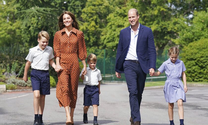 O Πρίγκιπας Ουίλιαμ΄με τη σύζυγό του Κέιτ Μίντλετον και τα παιδιά τους